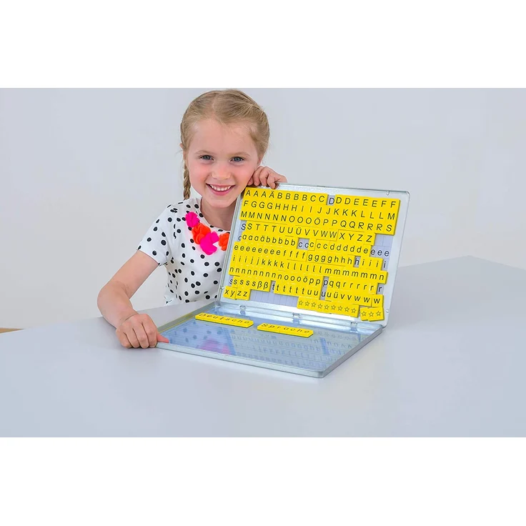Betzold 86570 - Lese-Magnetbox mit 213 Buchstaben-Blöcken - Lernspielzeug Lesen Lernen Lesebox Deutsch-Unterricht Kinder Grundschule – Bild 5