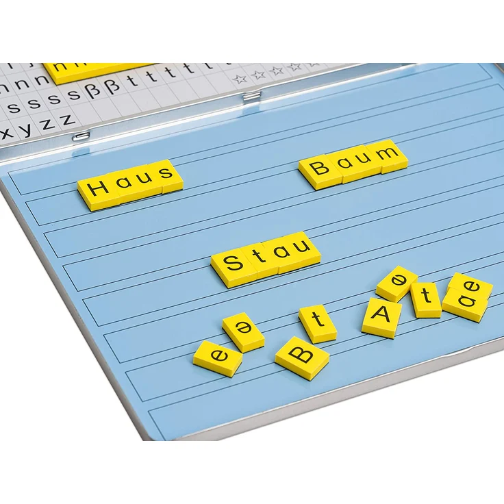 Betzold 86570 - Lese-Magnetbox mit 213 Buchstaben-Blöcken - Lernspielzeug Lesen Lernen Lesebox Deutsch-Unterricht Kinder Grundschule – Bild 4