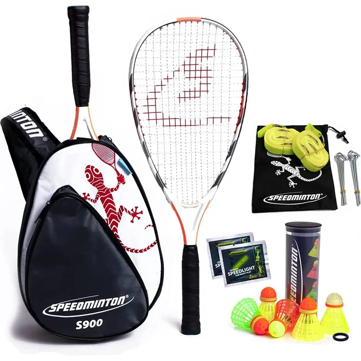 Speedminton® S900 Set – Original Speed Badminton/Crossminton Profi Set mit Carbon Schlägern inkl. 5 Speeder®, Spielfeld, Tasche – Bild 1