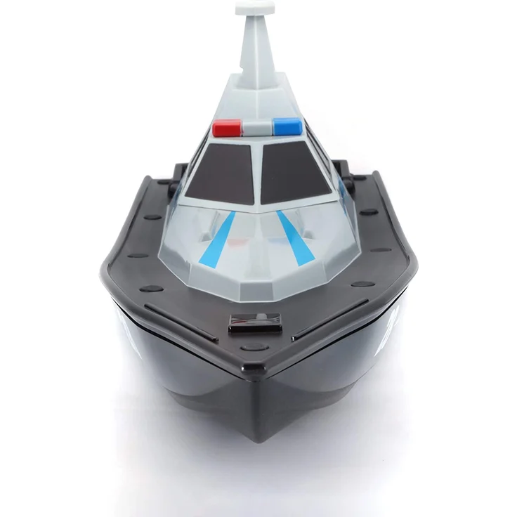Maisto Tech R/C Polizeiboot: Ferngesteuertes Spielzeugboot im Polizei-Look, 35 Meter Reichweite, Akku mit USB-Ladefunktion, 34 cm, schwarz (582196) – Bild 2