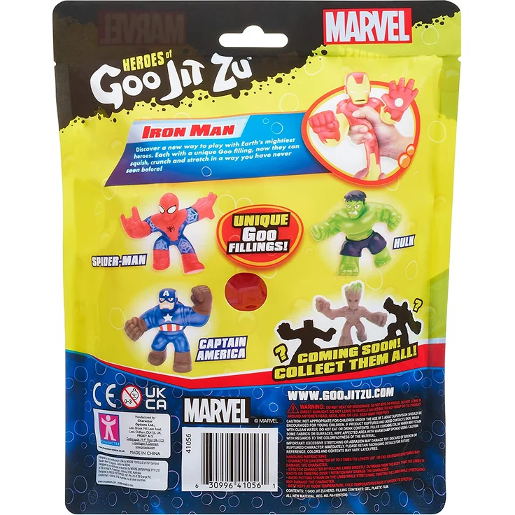 Heroes of Goo Jit Zu, super stretchy Action-Figur mit einzigartigen Füllungen, lizenzierte Marvel-Edition: Iron Man - Preisvergleich – Bild 6