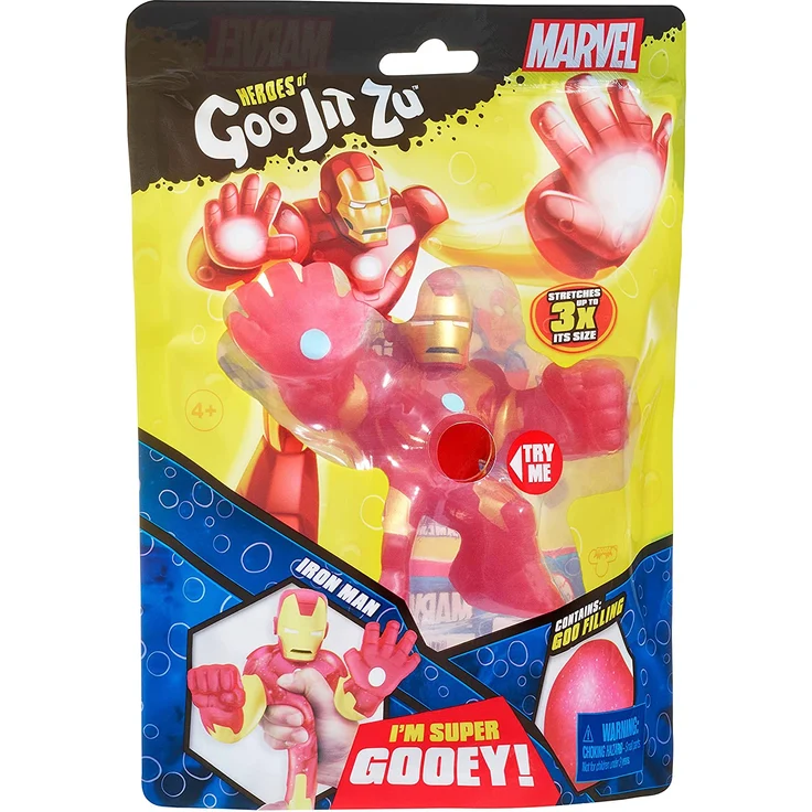 Heroes of Goo Jit Zu, super stretchy Action-Figur mit einzigartigen Füllungen, lizenzierte Marvel-Edition: Iron Man - Preisvergleich – Bild 7
