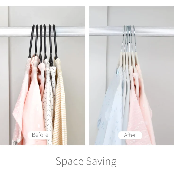 ManGotree Baby-Kleiderbügel aus Samt, Kleinkind-Kinderbügel mit drehbarem Haken, Eingekerbtes Schulter-Design für Kinder- und Kinderkleidung (30 Stück, Cremeweiß) – Bild 5