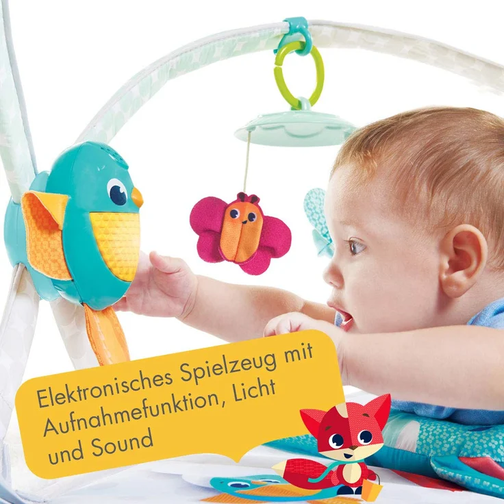 Tiny Love Dynamic Gymini Meadow Days Spieldecke, Baby-Krabbeldecke mit Spielzeug-Rekorder, sowie Musik- und Lichteffekten, geeignet ab der Geburt, 100 x 90 cm, mehrfarbig – Bild 2