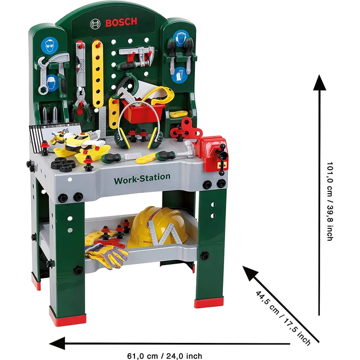 Theo Klein 8513 Bosch Work-Station, mit Auto und schutzzubehör (Mail-Order), Mulitcolor[Exklusiv bei Amazon] – Bild 6