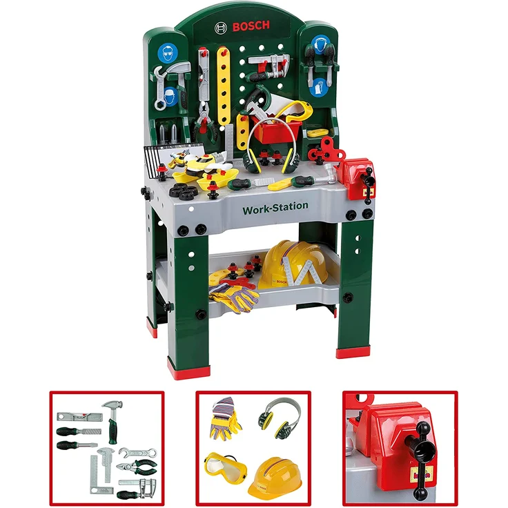 Theo Klein 8513 Bosch Work-Station, mit Auto und schutzzubehör (Mail-Order), Mulitcolor[Exklusiv bei Amazon] – Bild 3