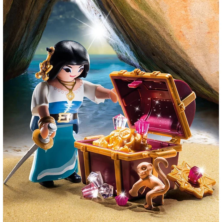 Playmobil 9087 - Piratin mit Schatztruhe – Bild 2