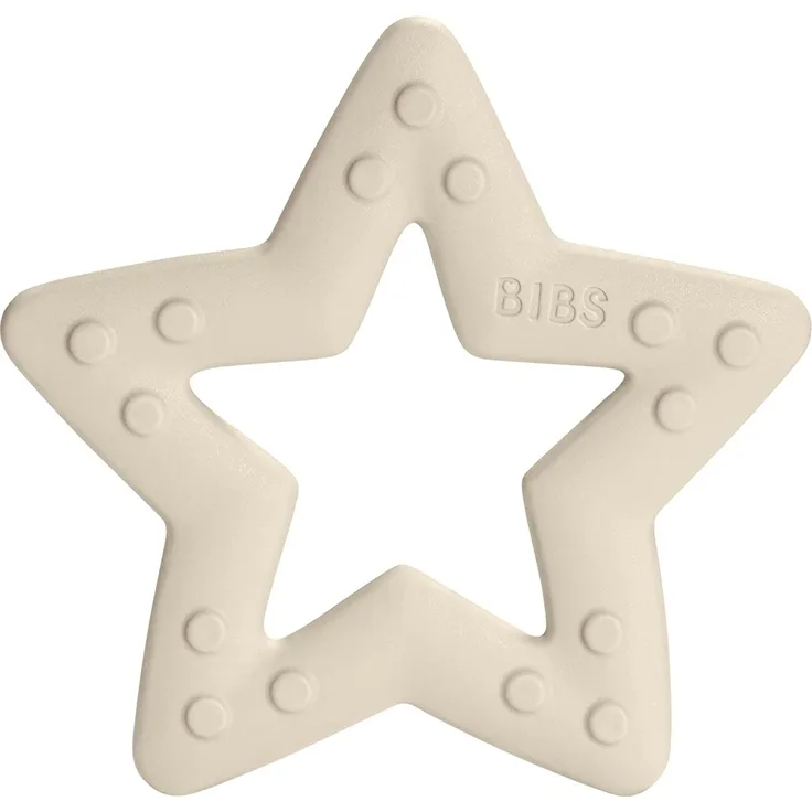 BIBS Baby Bitie Beißring Star, BPA-frei, Lebensmittelecht, Thermoplastisches Polyurethan, Ivory