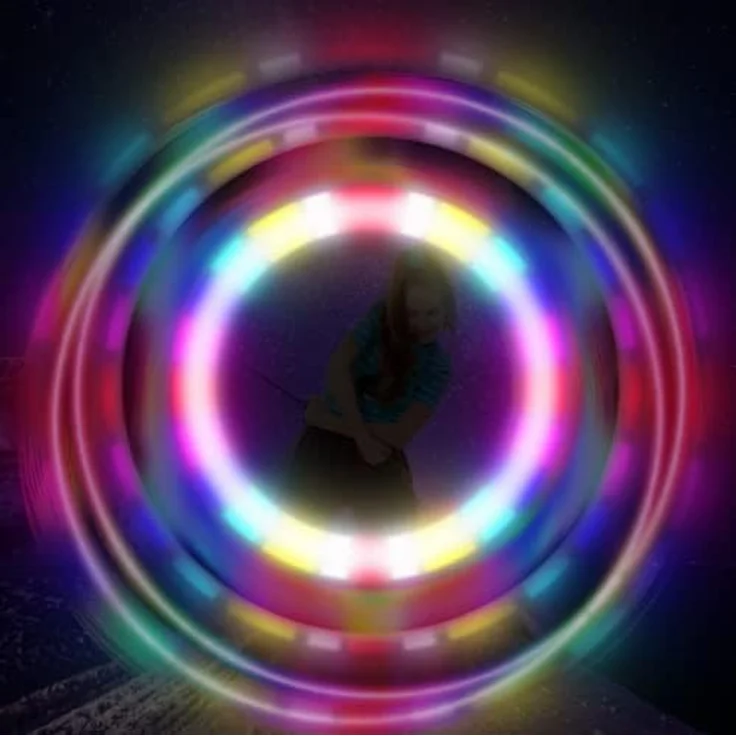 Papi Dada Glasfaser LED POI Bälle - USB wiederaufladbare POI Jonglierbälle, Zirkusartikel Spielzeug Set für Anfänger und Profis, Kinder und Erwachsene, 1 Paar Glühende POI Bälle mit 20 Lichtmodi – Bild 6