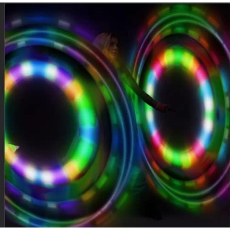 Papi Dada Glasfaser LED POI Bälle - USB wiederaufladbare POI Jonglierbälle, Zirkusartikel Spielzeug Set für Anfänger und Profis, Kinder und Erwachsene, 1 Paar Glühende POI Bälle mit 20 Lichtmodi – Bild 7