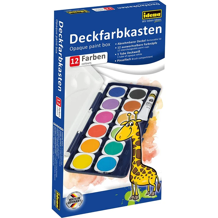 Idena Deckfarbkasten 12er 1 Tube Deckweiß – Bild 1