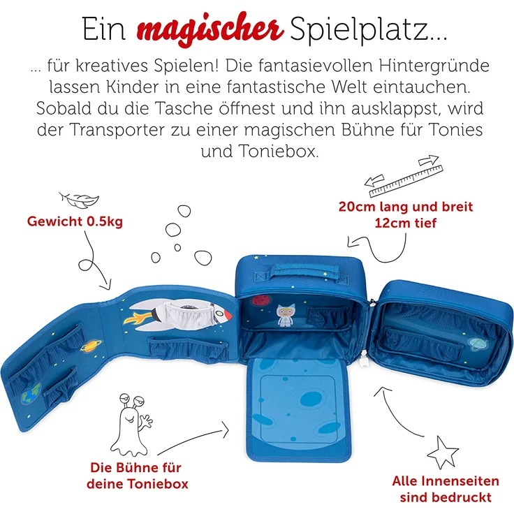 Tonies 'Bühnen-Transporter Durch die Galaxie', zum Transport der Toniebox und der Toniefiguren – Bild 2