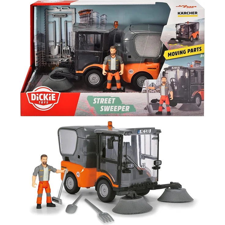 Dickie Toys 203834003 Street Sweeper, orange/grau – Bild 6