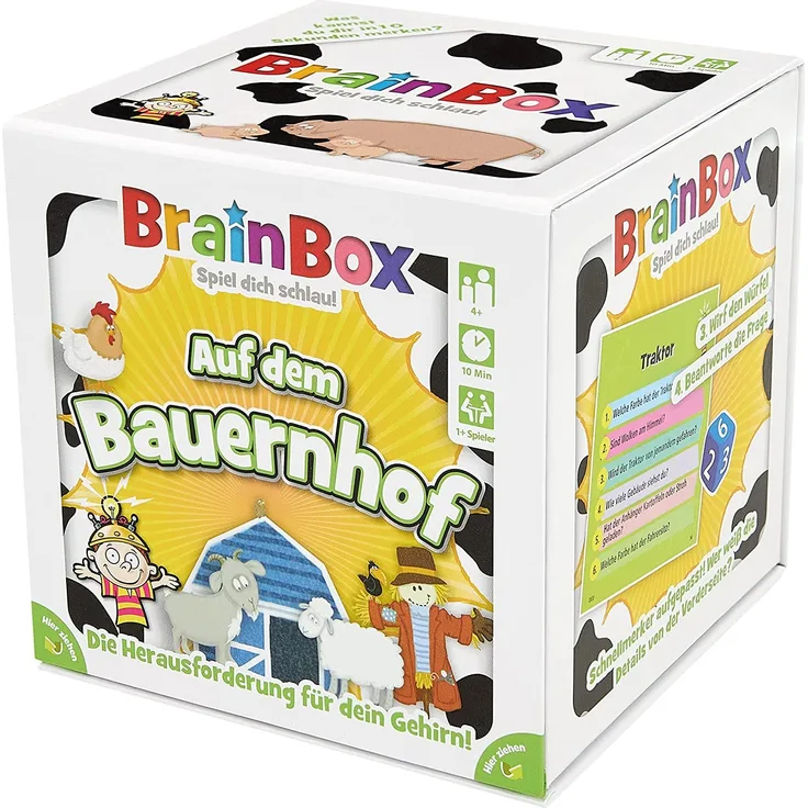 Brain Box 94911 Auf dem Bauernhof, Lernspiel, Quizspiel für Kinder ab 4 Jahren, bunt