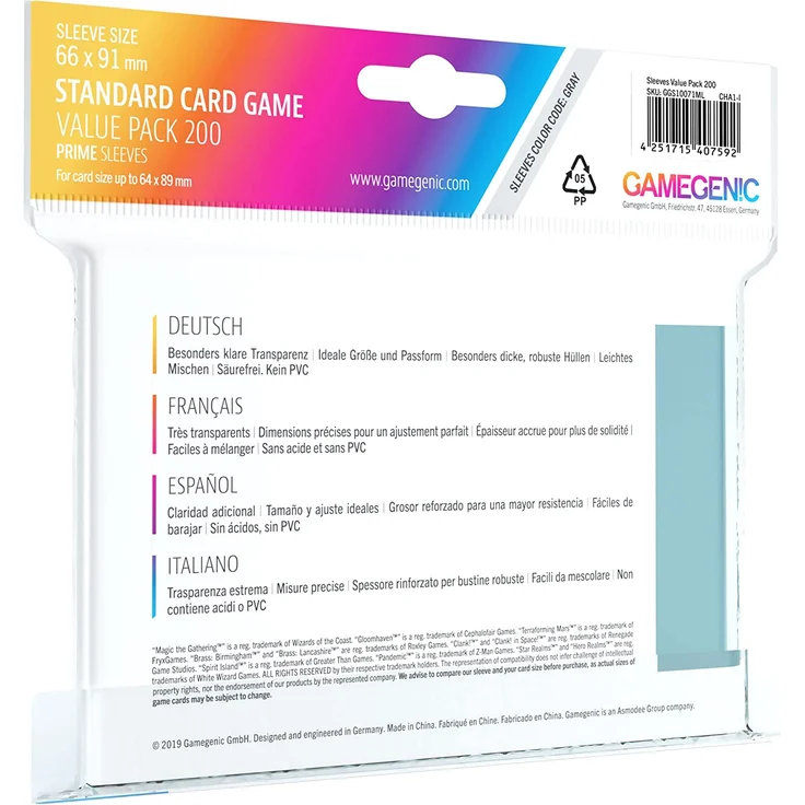 GAMEGEN!C Value Pack Standard Sleeves (200), Clear (GGS10071ml) - Preisvergleich – Bild 2