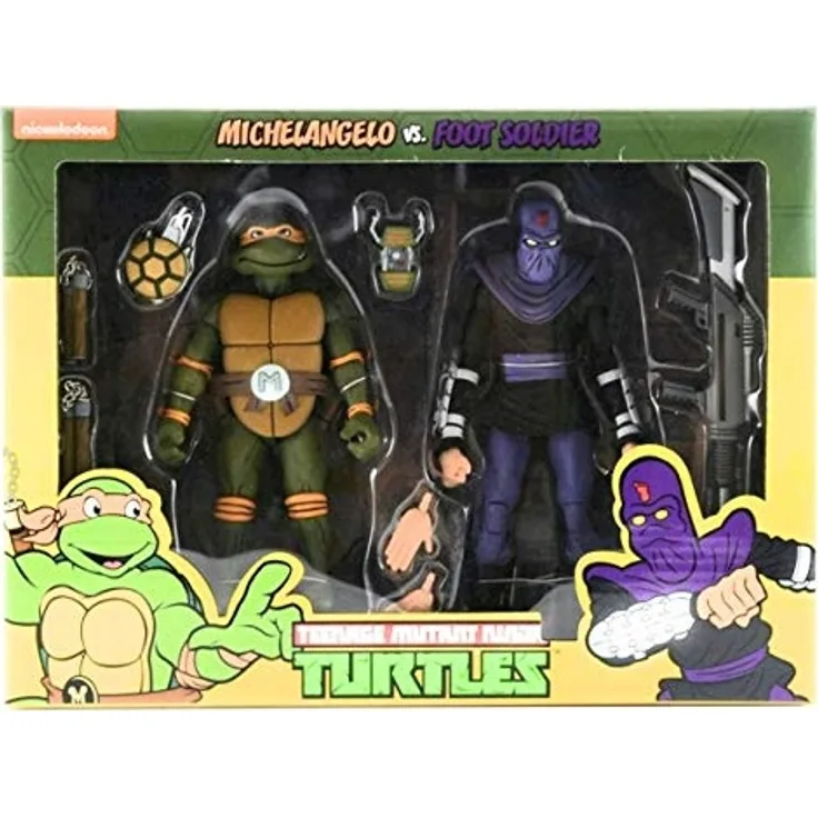 Teenage Mutant Ninja Turtles Michelangelo vs Foot Soldier Actionfiguren Doppelpack 18 cm