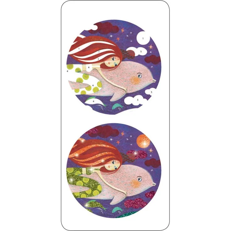 Djeco Glitzersandbilder Meerjungfrauen Mermaids 4 verschiedene Motive Bastelset mit Zubehör – Bild 5