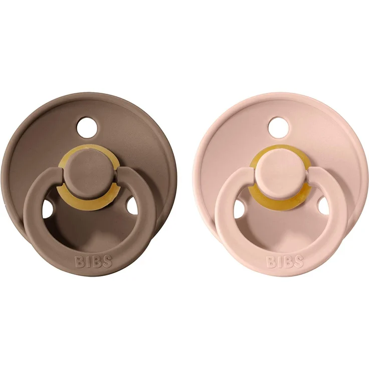 BIBS Colour Schnuller 2er Pack | BPA-frei | Kirschform Nippel | Naturkautschuk Blush & Dark Oak 0-6 Monate – Bild 2