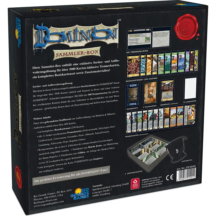 Rio Grande Games 22501421 Dominion-Sammler-Box: Die Exklusive Sortier-und Aufbewahrungslösung für über 3000 Karten inkl. Trennerkarten – Bild 3