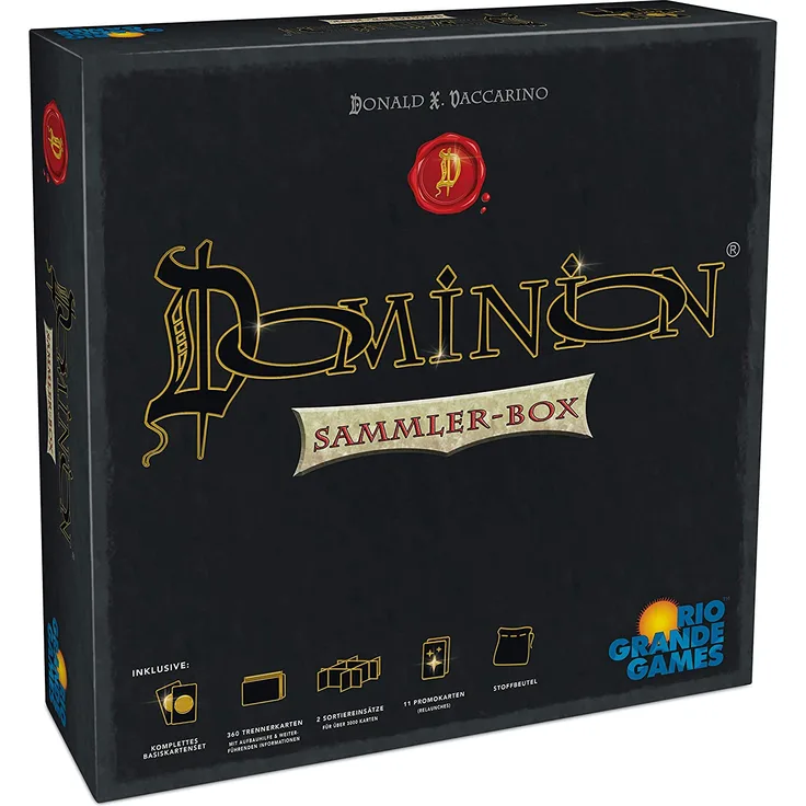 Rio Grande Games 22501421 Dominion-Sammler-Box: Die Exklusive Sortier-und Aufbewahrungslösung für über 3000 Karten inkl. Trennerkarten