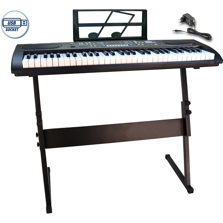 Bontempi 16 6125 6125-Digitales Keyboard 61 Profi-Größe Tasten, schwarz – Bild 6