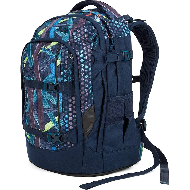Satch Schulrucksack Pack - Motiv: Splashy Lazer, 45 cm, 30 Liter, 1,2 kg - Farbe: blau