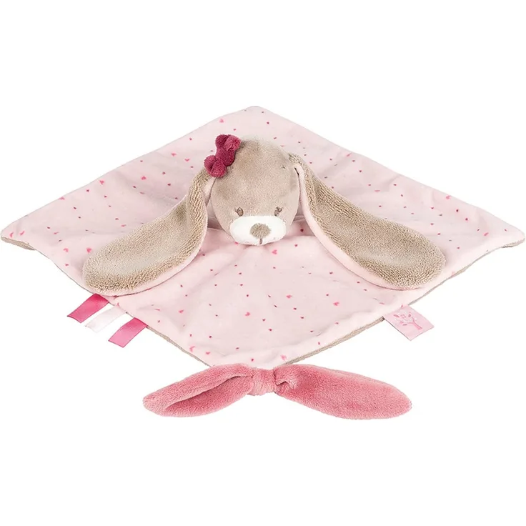 Nattou Schnuffeltuch Hase Nina, Nina, Jade und Lili, 27 x 27x 5 cm, Beige/Rosa