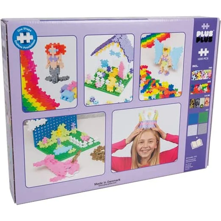 Plus-Plus 9603812 Mini Geniales Konstruktionsspielzeug, Learn to Build Super Pastel Bausteine-Set, 1200 Teile, bunt – Bild 14