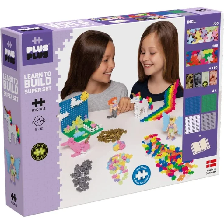 Plus-Plus 9603812 Mini Geniales Konstruktionsspielzeug, Learn to Build Super Pastel Bausteine-Set, 1200 Teile, bunt – Bild 11