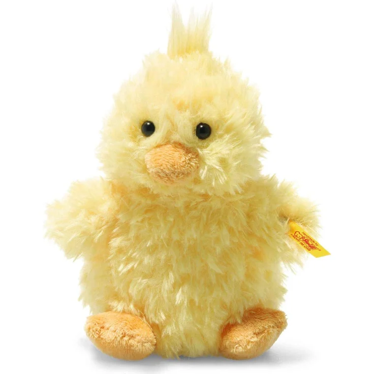 Steiff 073892 Original Plüschtier Pipsy Küken, Soft Cuddly Friends Kuscheltier ca. 14 cm, Markenplüsch mit Knopf im Ohr, Schmusefreund für Babys von Geburt an, gelb – Bild 1
