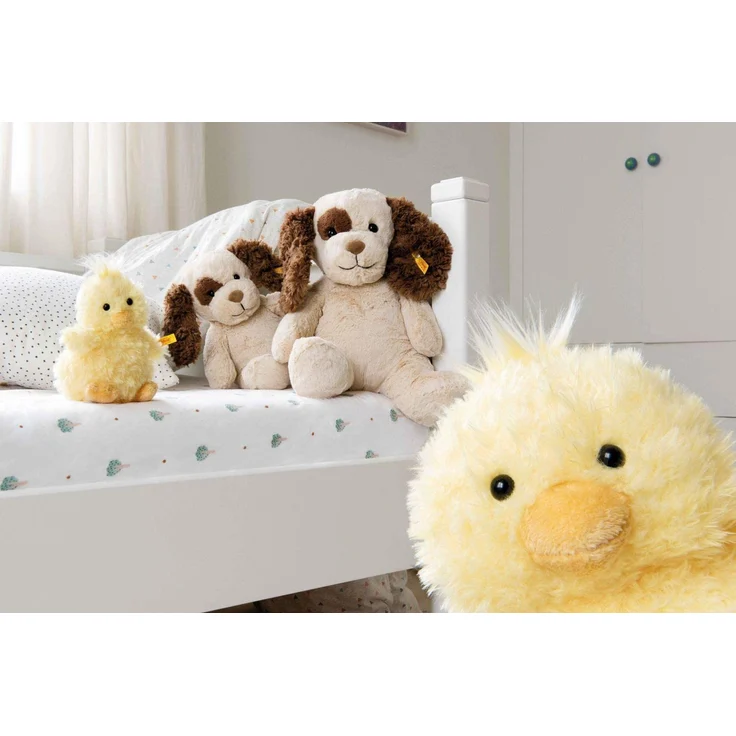 Steiff 073892 Original Plüschtier Pipsy Küken, Soft Cuddly Friends Kuscheltier ca. 14 cm, Markenplüsch mit Knopf im Ohr, Schmusefreund für Babys von Geburt an, gelb – Bild 4