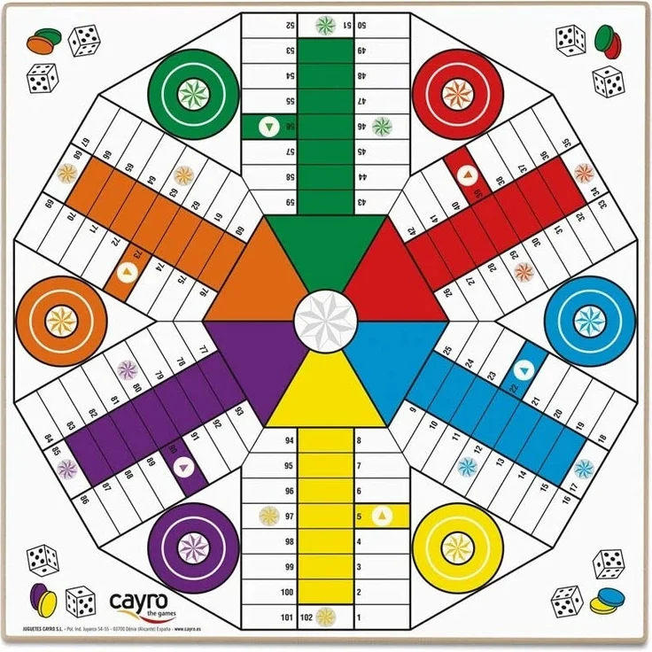 Mensch ärgere dich nicht Brett Cayro Spieler 4-6 (40 X 40 cm) – Bild 2