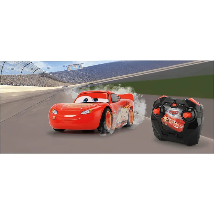 Dickie Toys 203084028 Cars 3 Lightning McQueen Turbo Racer, RC, ferngesteuertes Auto mit 2-Kanal Fernbedienung, Spielzeugauto mit Turbofunktion, USB Ladefunktion, inkl. Batterien, Maßstab 1:24, 17 cm – Bild 5