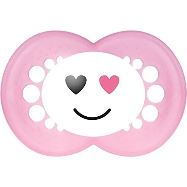 MAM Original Silikon Schnuller im 2er-Set, zahnfreundlicher Schnuller, Baby Schnuller aus speziellem MAM SkinSoft Silikon mit Schnullerbox, 6+ Monate, rosa