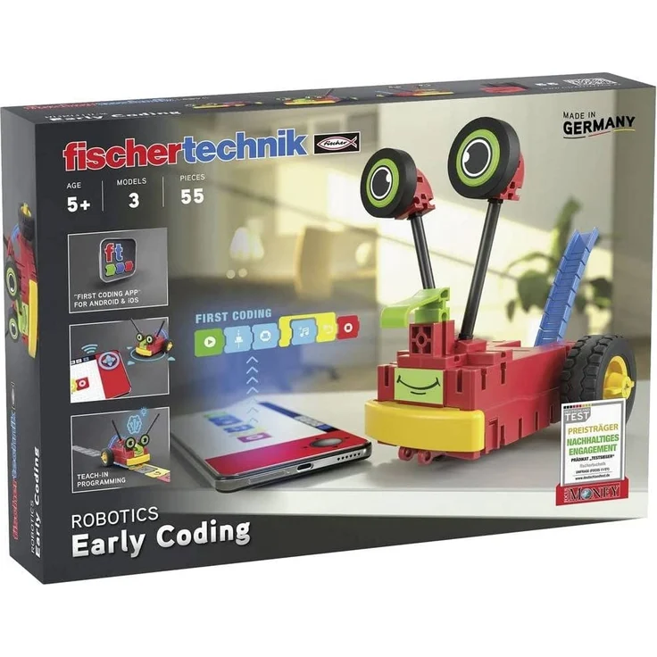Fischertechnik 559889 'Early Coding' Experimentierkasten, ab 5 Jahren, 55 Teile, 3 Modelle, Deutscher Spielzeugpreis 2022 – Bild 7