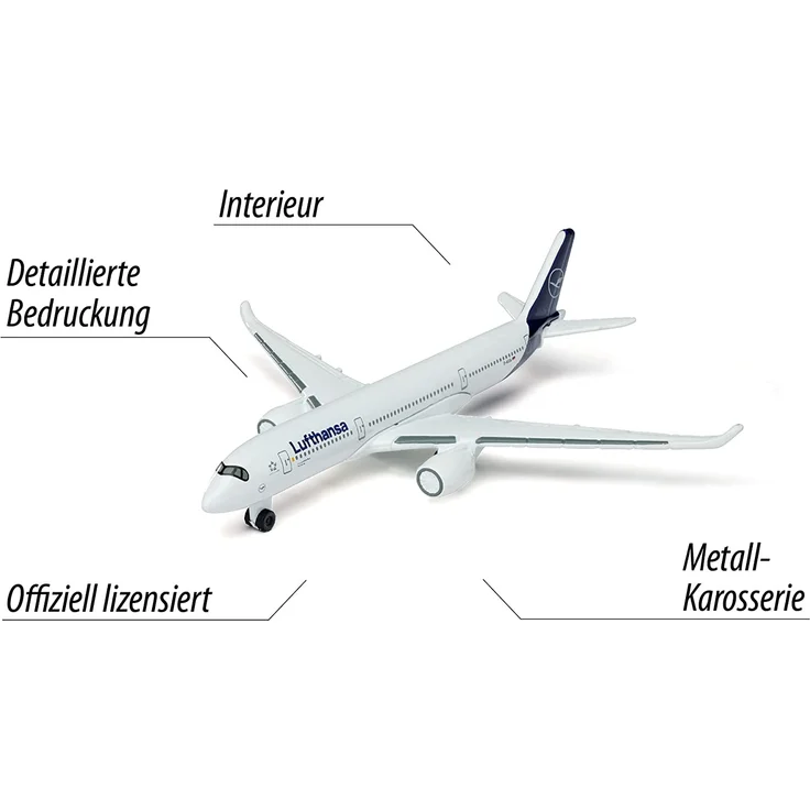 Majorette 212057980Q02 Airport Airbus 350 Lufthansa – Bild 5