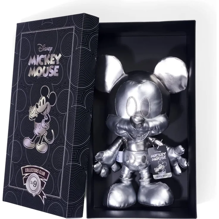 Simba 6315870308 - Disney Silver Mickey Mouse, September Edition, Amazon Exclusiv, 35cm Plüschfigur, Micky Maus, im Geschenkkarton, Limitiert, Sonderedition, Sammlerstück, ab den ersten Lebensmonaten