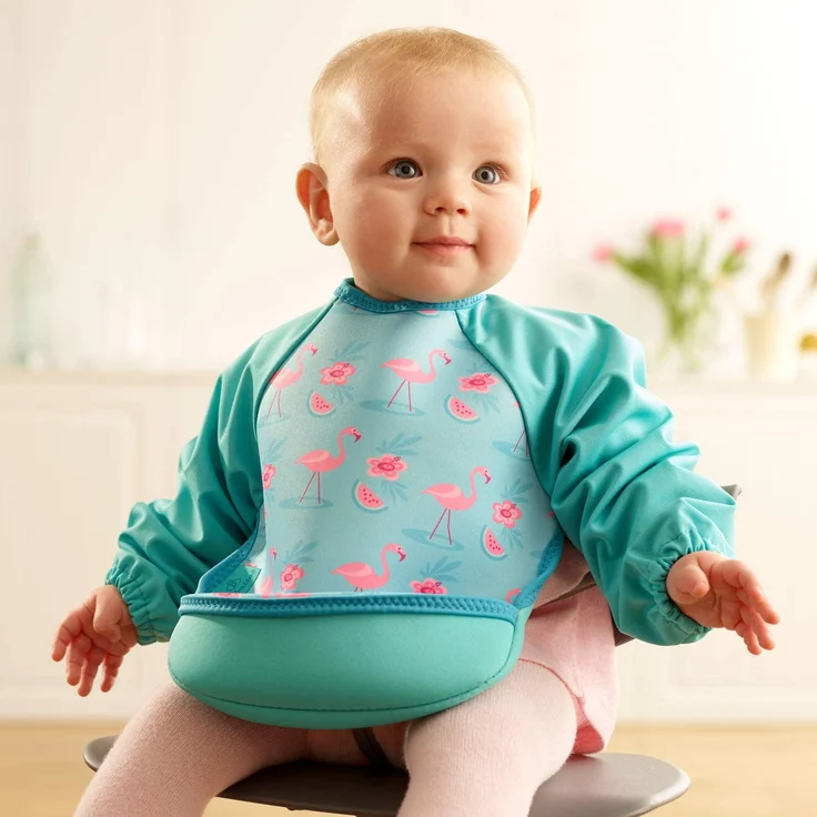 Bibetta Ärmellätzchen Flamingo Türkis Blau – Bild 1