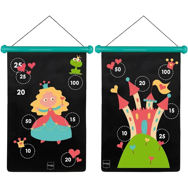Scratch 6182010 6182010-Dartspiel für Kinder, Prinzessin, groß, magnetisch, 70 x 36 cm