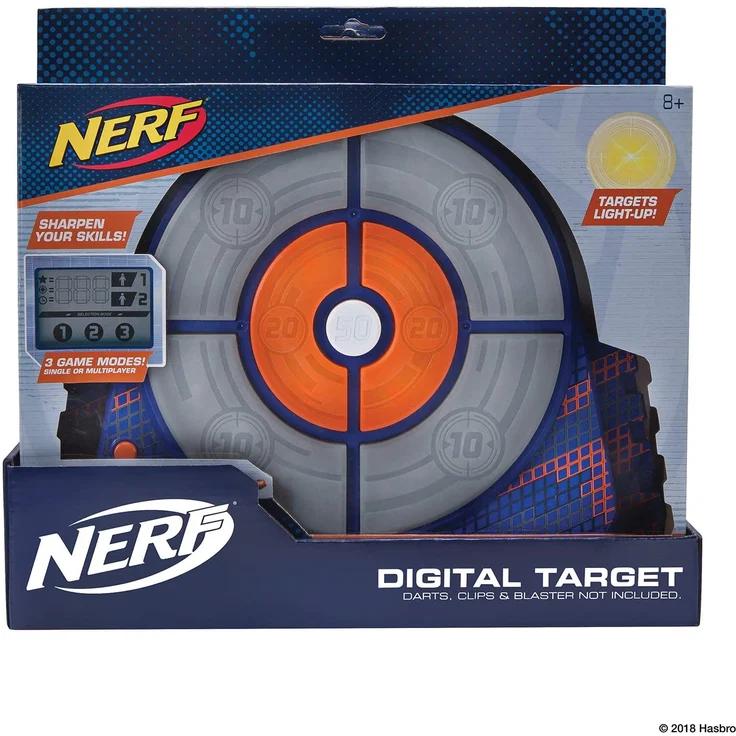 Nerf Elite Digitale Zielscheibe NER0156 interaktive Zielscheibe mit Licht und Sounds und verstellbarem Standbein, trainiere alleine oder im Team – Bild 4