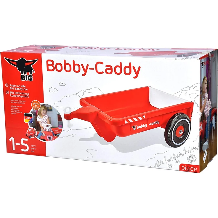 BIG-Bobby-Caddy - Bobby-Car Anhänger für drinnen und draußen, für das BIG-Bobby-Car, Ladevolumen: 3 Liter, für Kinder ab 1 Jahr – Bild 7