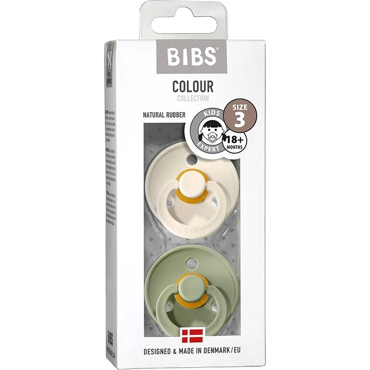 BIBS Schnuller aus Naturgummi Ivory/Sage 18+ Monate (Bibs) – Bild 3