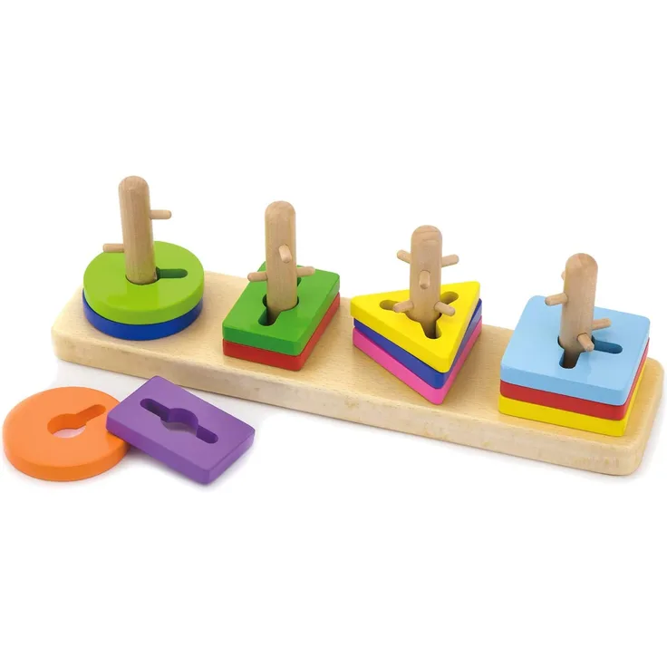 Viga Toys 10-teiliges mehrfarbiges Formenspiel