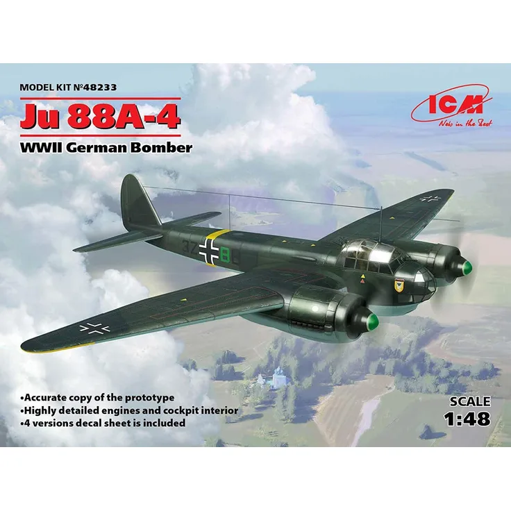 ICM 48233 Ju 88A-4, WWII German Bomber