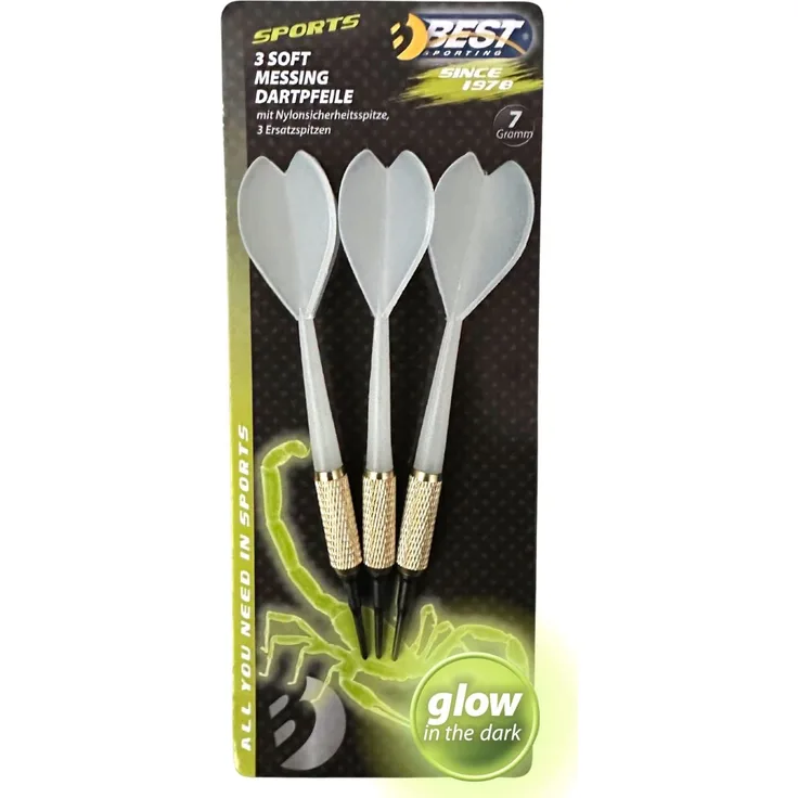 Best Sporting GLOW IN THE DARK Safety Dartpfeile, fluoreszierende Soft-Dartpfeile, 7 g