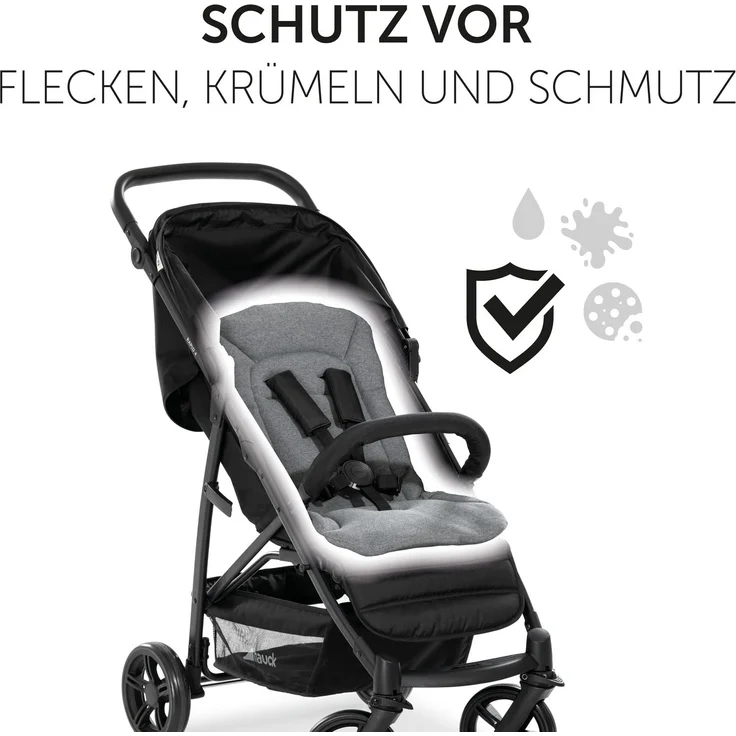 Hauck Universal Sitzauflage für Buggys, Kinderwagen, Fahrradanhänger, Baumwolle, Atmungsaktiv, Weich, Einfache Befestigung ,Sommer & Winter, Charcoal Grau - Preisvergleich – Bild 6