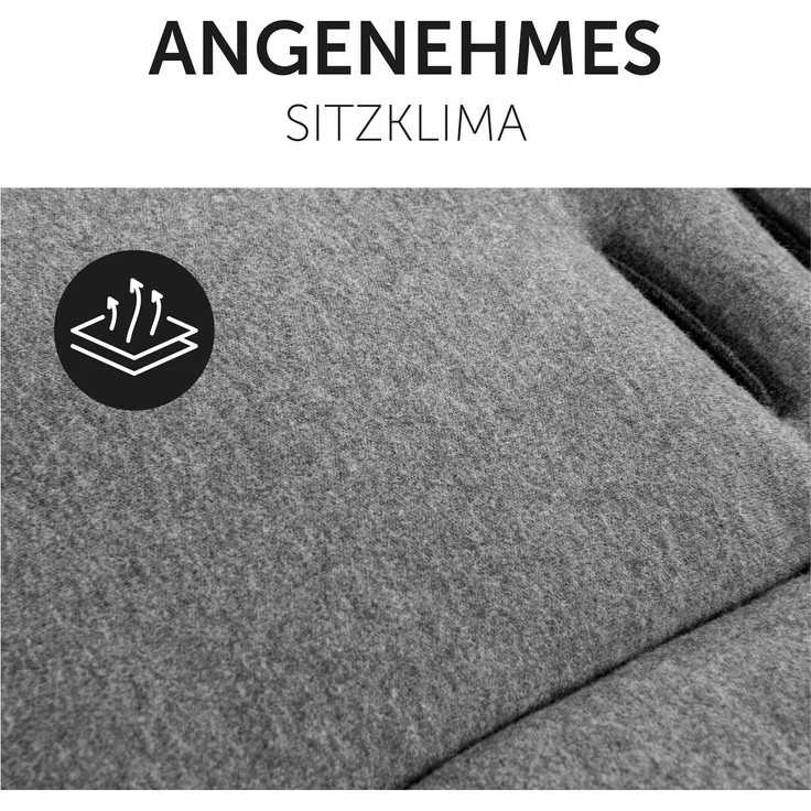Hauck Universal Sitzauflage für Buggys, Kinderwagen, Fahrradanhänger, Baumwolle, Atmungsaktiv, Weich, Einfache Befestigung ,Sommer & Winter, Charcoal Grau - Preisvergleich – Bild 5