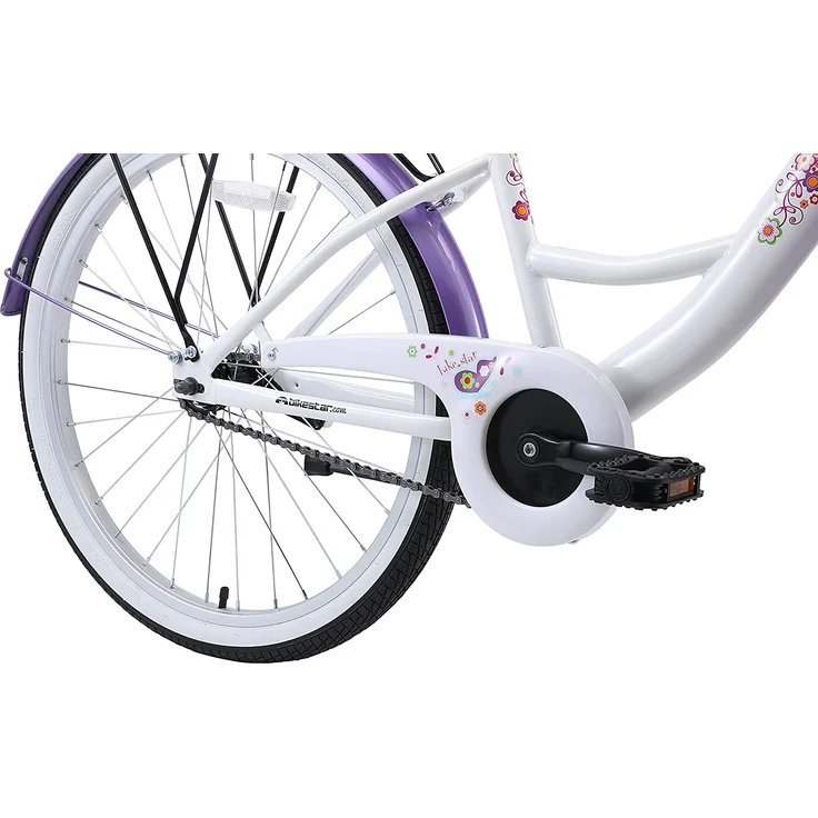 Bikestar Kinder Fahrrad Classic, Lila Weiß, ab 9 Jahre 24 Zoll – Bild 4