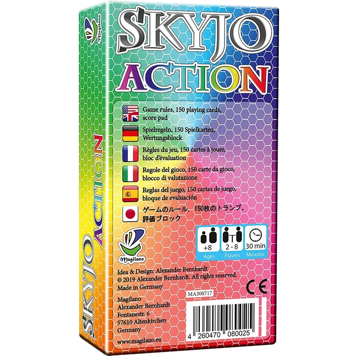 Magilano 'SKYJO ACTION' Kartenspiel, ab 8 Jahren, 2-8 Spieler, 30 min Spielzeit, zusätzliche Aktionskarten und Sternkarten – Bild 2