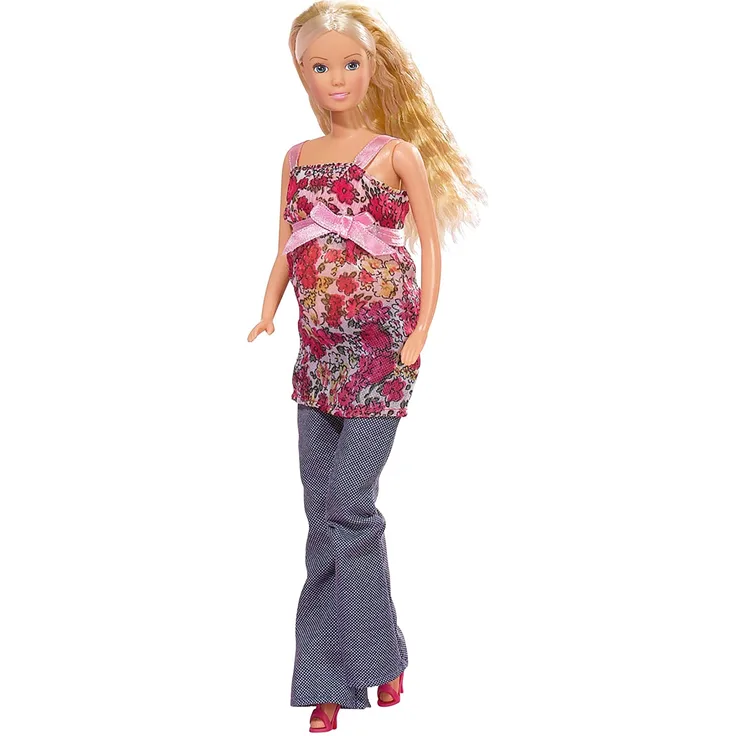 Simba 105734000 - Steffi Love Welcome Baby / schwangere Puppe / mit Baby im Bauch / Zubehör / Ankleidepuppe / 29cm, für Kinder ab 3 Jahren